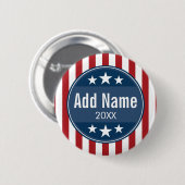 Badge Rond 5 Cm Campagne politique - Étoiles et rayures patriotiqu (Devant & derrière)
