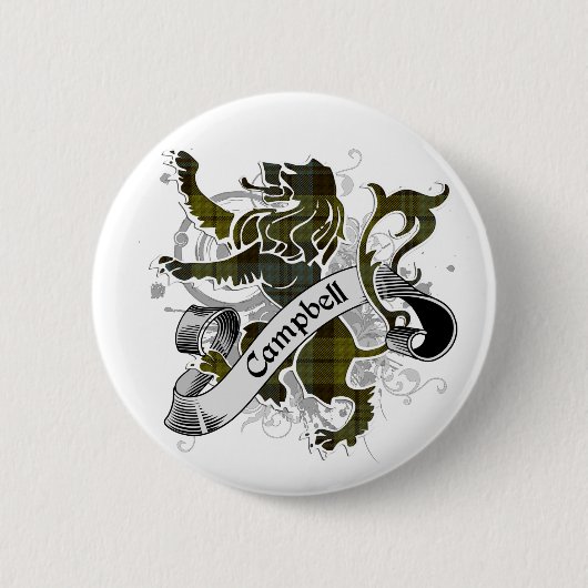 Badge Rond 5 Cm Campbell Tartan Lion (Devant)