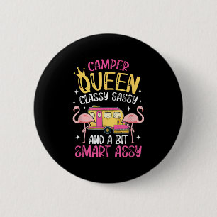 Badge Rond 5 Cm Camper Queen Cly Sy Smart Drôle Femmes Filles Camp