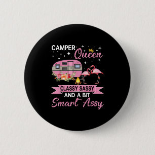 Badge Rond 5 Cm Camper Queen Cly Sy Smart Y Camping Rv Cadeaux Fem