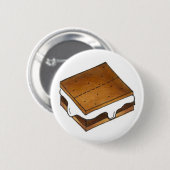 Badge Rond 5 Cm Campfire S'mores Marshmallow Camp Smores Foin (Devant & derrière)