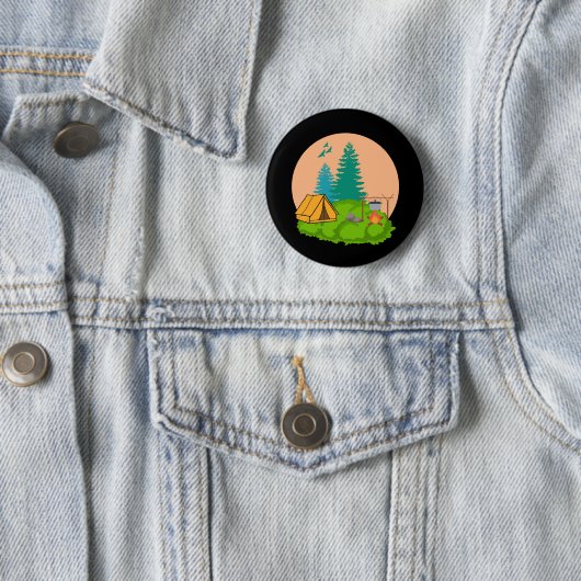 Badge Rond 5 Cm camping (En situation)