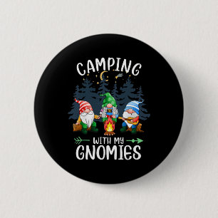 Badge Rond 5 Cm Camping avec mes gnomes drôle de camp de gnomes fe
