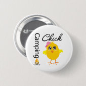 Badge Rond 5 Cm Camping Chick (Devant & derrière)