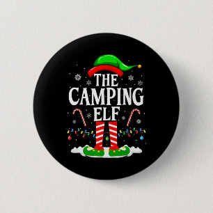 Badge Rond 5 Cm Camping Elf Xmas Funny Matching Family Group C