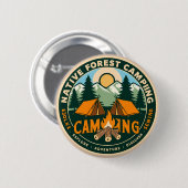 Badge Rond 5 Cm Camping en montagne autochtone (Devant & derrière)