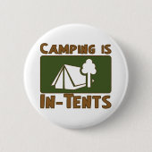Badge Rond 5 Cm Camping en tente (Devant)