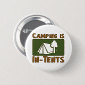 Badge Rond 5 Cm Camping en tente (Devant & derrière)