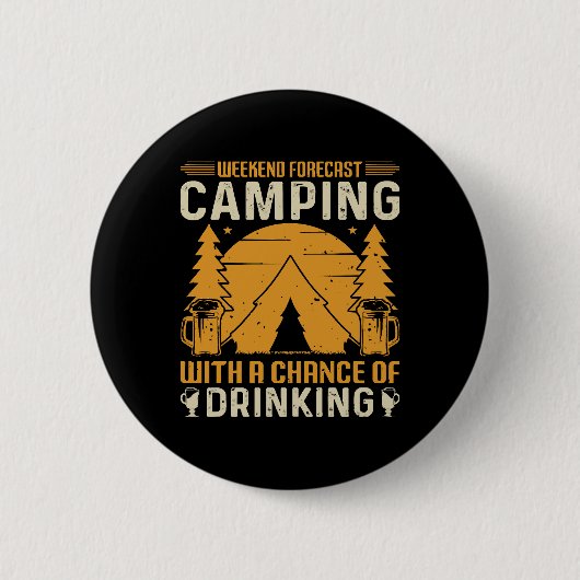 Badge Rond 5 Cm Camping et boisson (Devant)