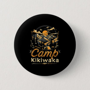 Badge Rond 5 Cm Camping Kikiwaka Camper Randonnée Tente Forest Mou