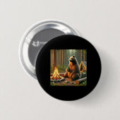 Badge Rond 5 Cm Camping ours (Devant & derrière)
