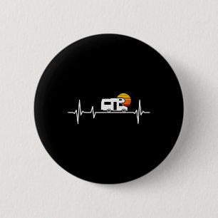 Badge Rond 5 Cm Camping Rythme du cœur Camping-car Caravane