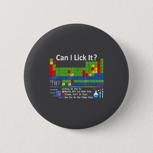 Badge Rond 5 Cm Can I Lick It Periodic Table Chart Science Teacher (Devant)