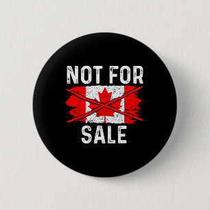 Badge Rond 5 Cm Canada 51e État Pas à Vendre 2025 Trump Rétro Vi