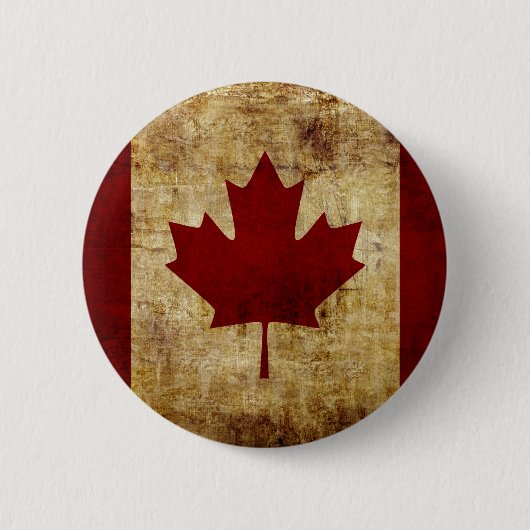 Badge Rond 5 Cm Canada / drapeau grunge (Devant)