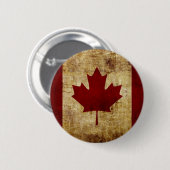 Badge Rond 5 Cm Canada / drapeau grunge (Devant & derrière)