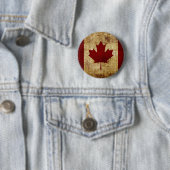 Badge Rond 5 Cm Canada / drapeau grunge (En situation)