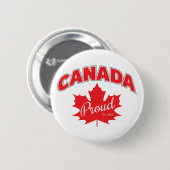 Badge Rond 5 Cm "Canada Fier Est. 1867" Avec Graphique Feuille D'É (Devant & derrière)