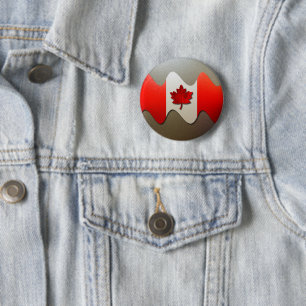 Badge Rond 5 Cm Canada Flag-Chrome par Shirley Taylor
