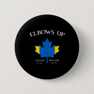 Badge Rond 5 Cm Canada soutient l'Ukraine coudes au corps bleu jau