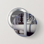 Badge Rond 5 Cm Canalisation de raffinerie de pétrole (Devant & derrière)