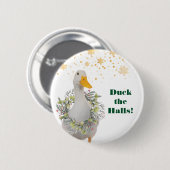 Badge Rond 5 Cm Canard à couilles blanc canard de Noël (Devant & derrière)