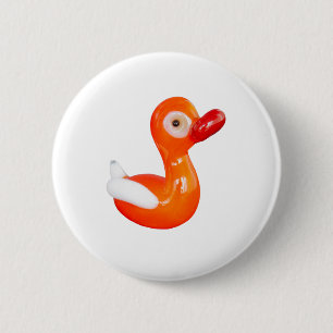 Badge Rond 5 Cm Canard baby shower orange