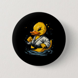 Badge Rond 5 Cm Canard en caoutchouc de Taekwondo kickboxing anima