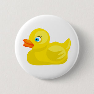 Badge Rond 5 Cm Canard en caoutchouc jaune