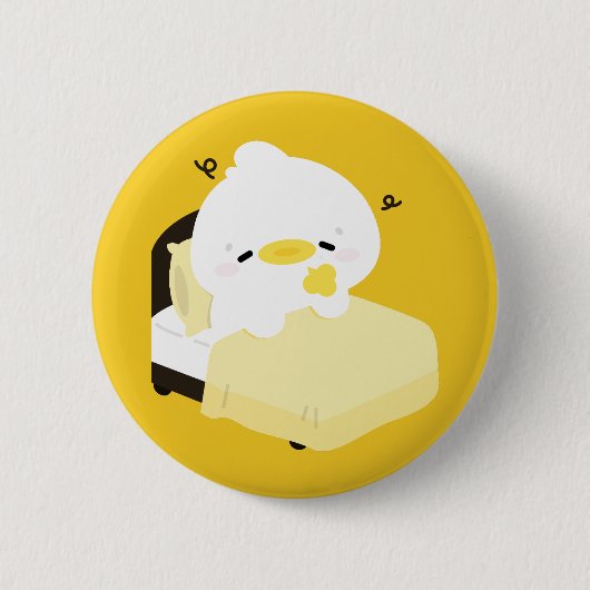 Badge Rond 5 Cm Canard fatigué mignon (Devant)