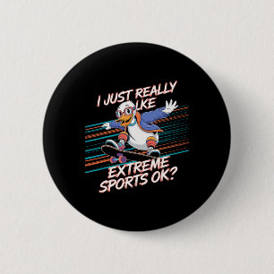 Badge Rond 5 Cm Canard Skateboarding Sports Extrêmes Mode de Vie A