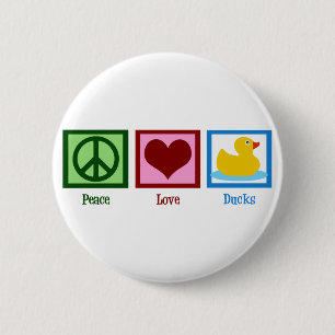 Badge Rond 5 Cm Canards d'amour de paix