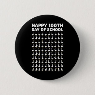 Badge Rond 5 Cm Canards de la 100e journée d'école Professeur de c