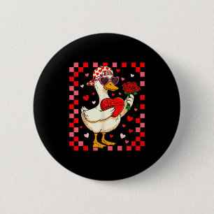 Badge Rond 5 Cm Canards drôles de la Saint-Valentin Cœur de la Sai