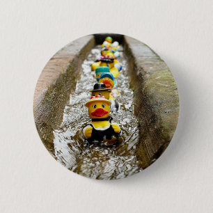 Badge Rond 5 Cm Canards en caoutchouc - Colossal, Bouton rond de 6