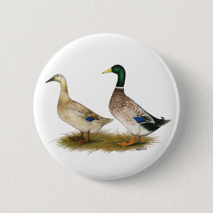 Badge Rond 5 Cm Canards :  Harlequin argenté de Gallois