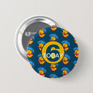 Badge Rond 5 Cm Canards Mignons Sous Des Parapluies Anniversaire E