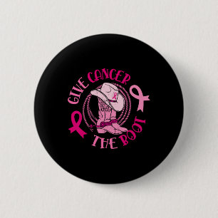 Badge Rond 5 Cm Cancer Boot Breast Cancer Sensibilisation Cadeau P