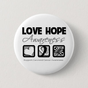 Badge Rond 5 Cm Cancer carcinoïde de conscience d'espoir d'amour