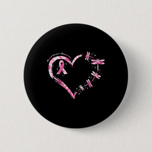 Badge Rond 5 Cm Cancer Cœur Libellules Sensibilisation Femmes Enfa