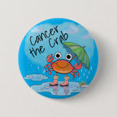 Badge Rond 5 Cm cancer Crab zodiac constellation étoile (Devant)