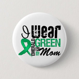 Badge Rond 5 Cm Cancer de foie je porte le vert vert pour ma maman