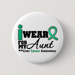 Badge Rond 5 Cm Cancer de foie je porte le vert vert pour ma tante