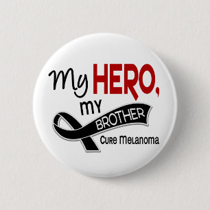 Badge Rond 5 Cm Cancer de la peau de mélanome MON HÉROS MON FRÈ