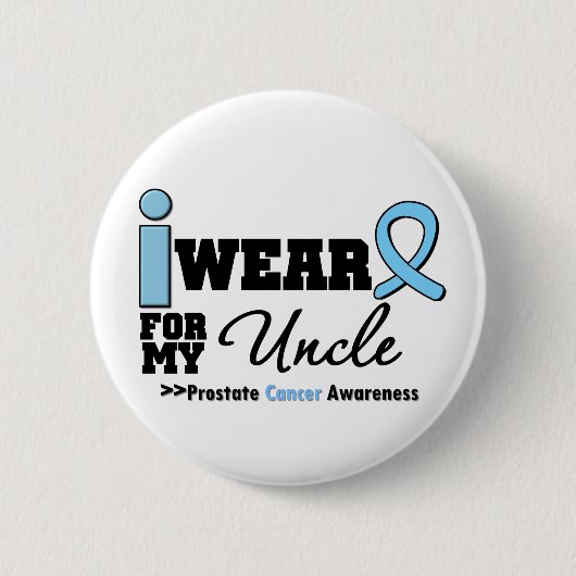 Badge Rond 5 Cm Cancer de la prostate Je porte un oncle bleu clair (Devant)