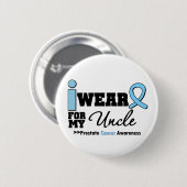 Badge Rond 5 Cm Cancer de la prostate Je porte un oncle bleu clair (Devant & derrière)