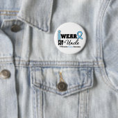 Badge Rond 5 Cm Cancer de la prostate Je porte un oncle bleu clair (En situation)