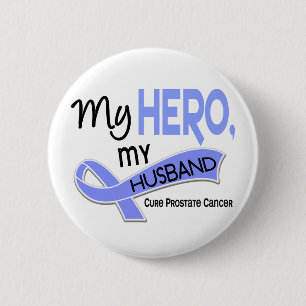 Badge Rond 5 Cm Cancer de la prostate MON HÉROS, MON MARI 42