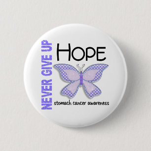 Badge Rond 5 Cm Cancer de l'estomac n'abandonnent jamais le
