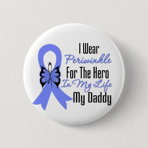 Badge Rond 5 Cm Cancer de l'oesophage Ruban Hero Mon papa